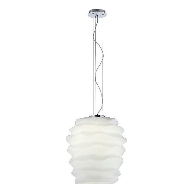 Redo 01-1142 - Lampadario sospeso su cavo MAGMA 1xE27/42W/230V Ø 38 cm cromo lucido/bianco