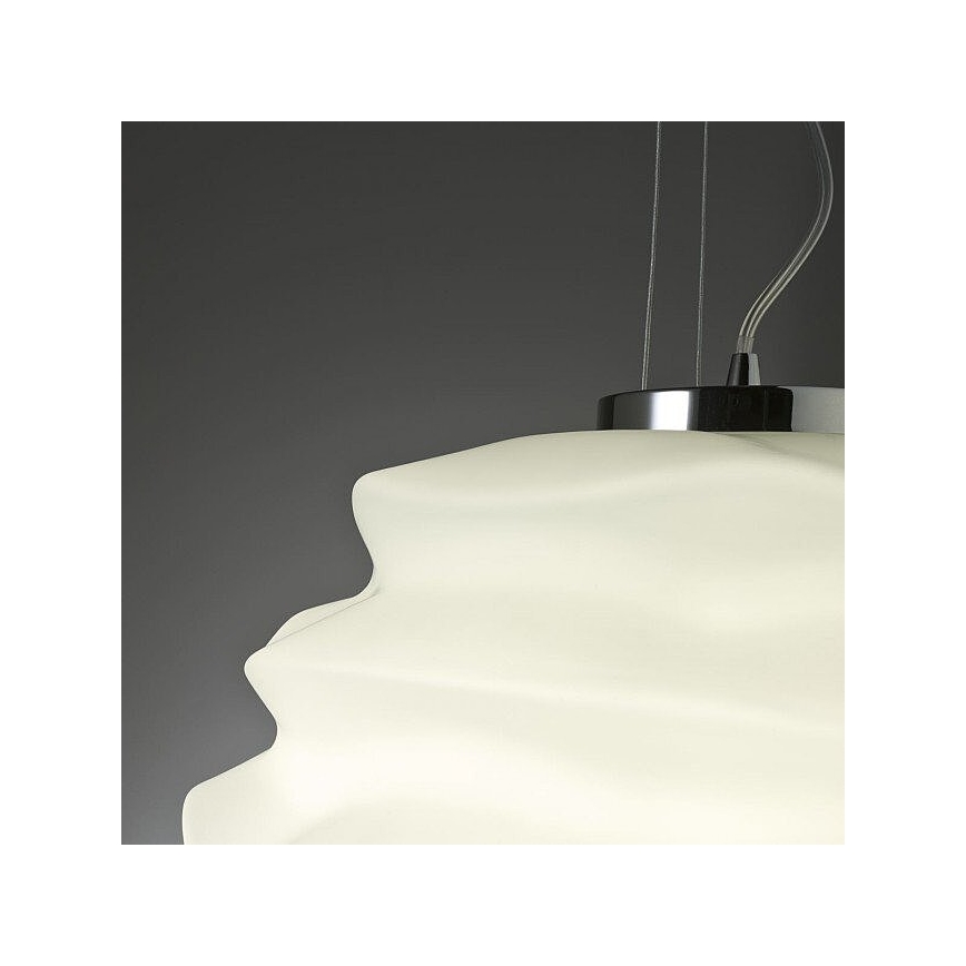 Redo 01-1142 - Lampadario sospeso su cavo MAGMA 1xE27/42W/230V Ø 38 cm cromo lucido/bianco