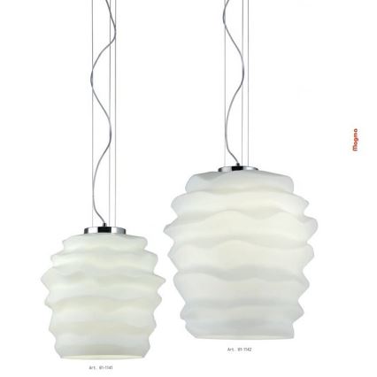 Redo 01-1142 - Lampadario sospeso su cavo MAGMA 1xE27/42W/230V Ø 38 cm cromo lucido/bianco