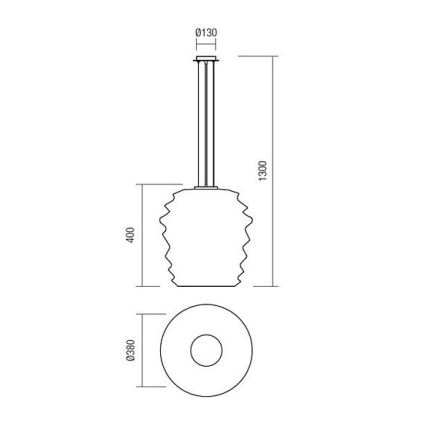 Redo 01-1142 - Lampadario sospeso su cavo MAGMA 1xE27/42W/230V Ø 38 cm cromo lucido/bianco