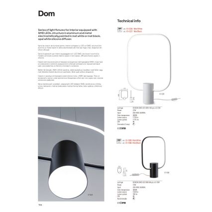 Redo 01-1227 - Lampada da tavolo LED dimmerabile DOM LED/21W/230V nera