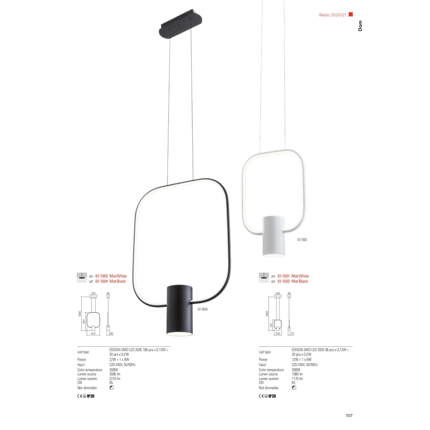 Redo 01-1227 - Lampada da tavolo LED dimmerabile DOM LED/21W/230V nera