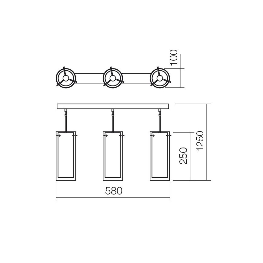 Redo 01-1257 - Lampadario a sospensione con filo QIPAO 3xE27/60W/230V