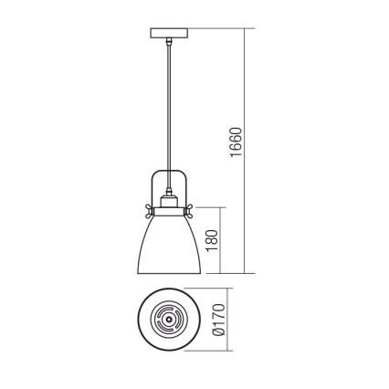 Redo 01-1273 - Lampadario a sospensione con filo ARNE 1xE27/42W/230V grigio