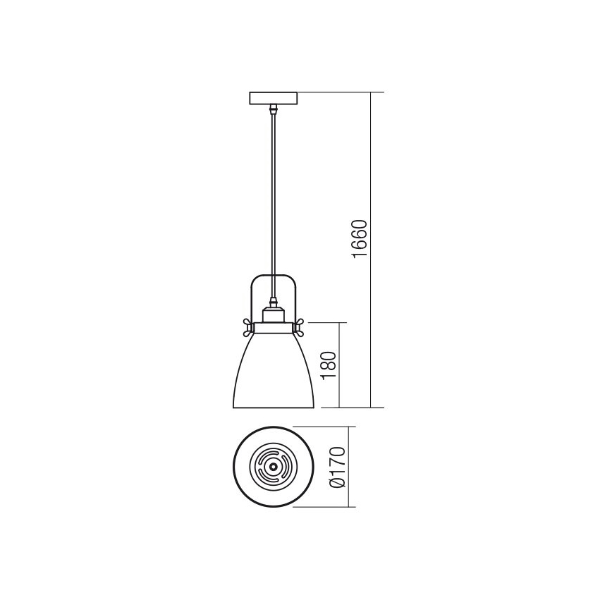 Redo 01-1273 - Lampadario a sospensione con filo ARNE 1xE27/42W/230V grigio