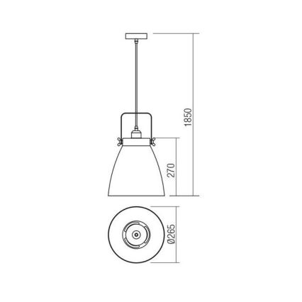 Redo 01-1275 - Lampadario a sospensione con filo ARNE 1xE27/42W/230V grigio