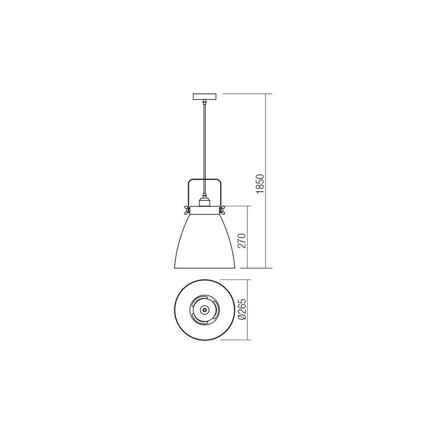 Redo 01-1275 - Lampadario a sospensione con filo ARNE 1xE27/42W/230V grigio