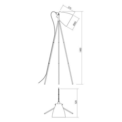 Redo 01-1276 - Lampada da terra ARNE 1xE27/42W/230V nero