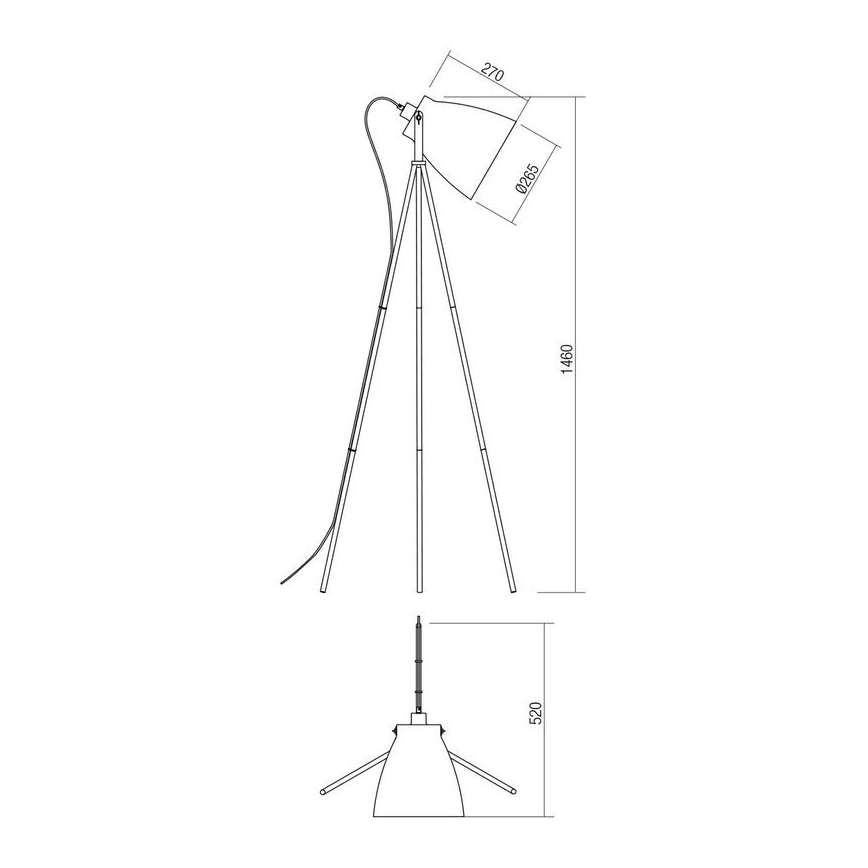 Redo 01-1276 - Lampada da terra ARNE 1xE27/42W/230V nero