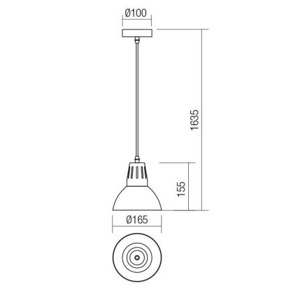 Redo 01-1279 - Lampada a sospensione su cavo PEEP 1xE27/42W/230V Ø 16,5 cm nero