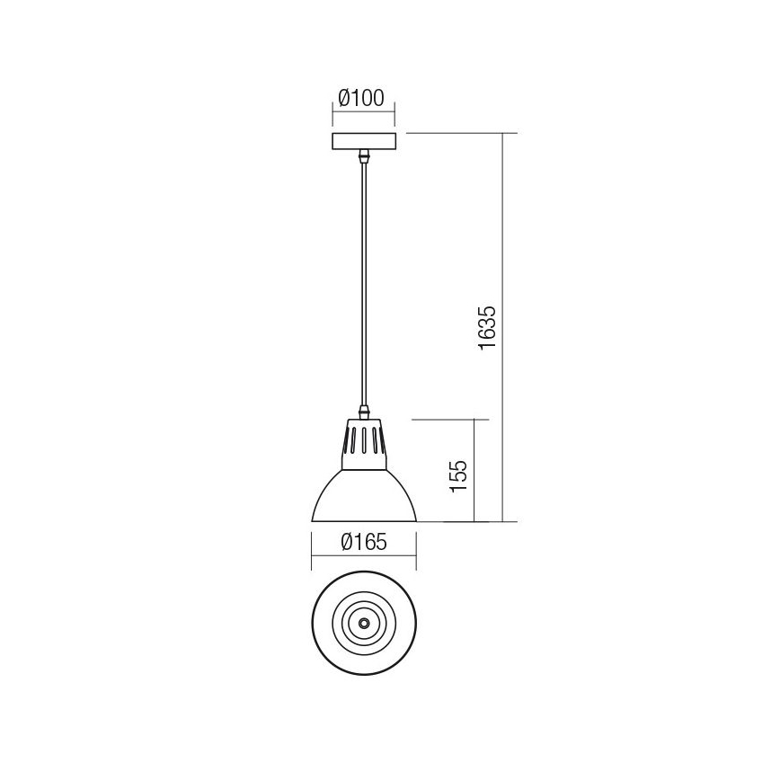 Redo 01-1279 - Lampada a sospensione su cavo PEEP 1xE27/42W/230V Ø 16,5 cm nero