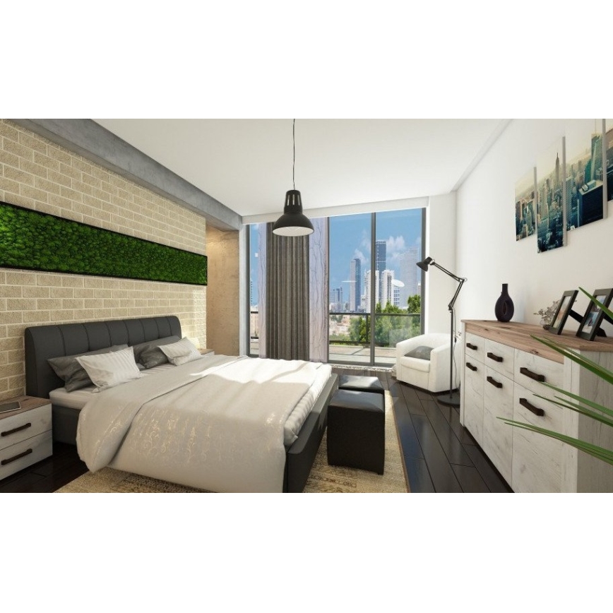 Redo 01-1281 - Lampadario a sospensione con cavo PEEP 1xE27/42W/230V Ø 34,5 cm nero