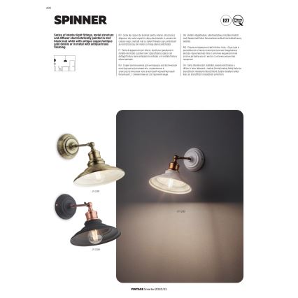 Redo 01-1293 - Lampadario a sospensione con filo SPINNER 1xE27/42W/230V