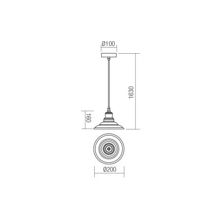 Redo 01-1293 - Lampadario a sospensione con filo SPINNER 1xE27/42W/230V