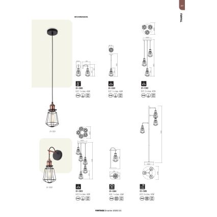 Redo 01-1301 - Lampadario a sospensione con filo THARU 1xE27/42W/230V