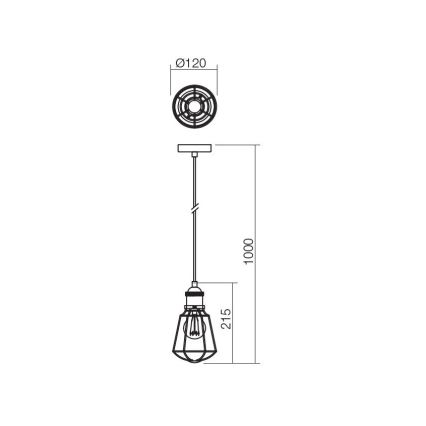 Redo 01-1301 - Lampadario a sospensione con filo THARU 1xE27/42W/230V