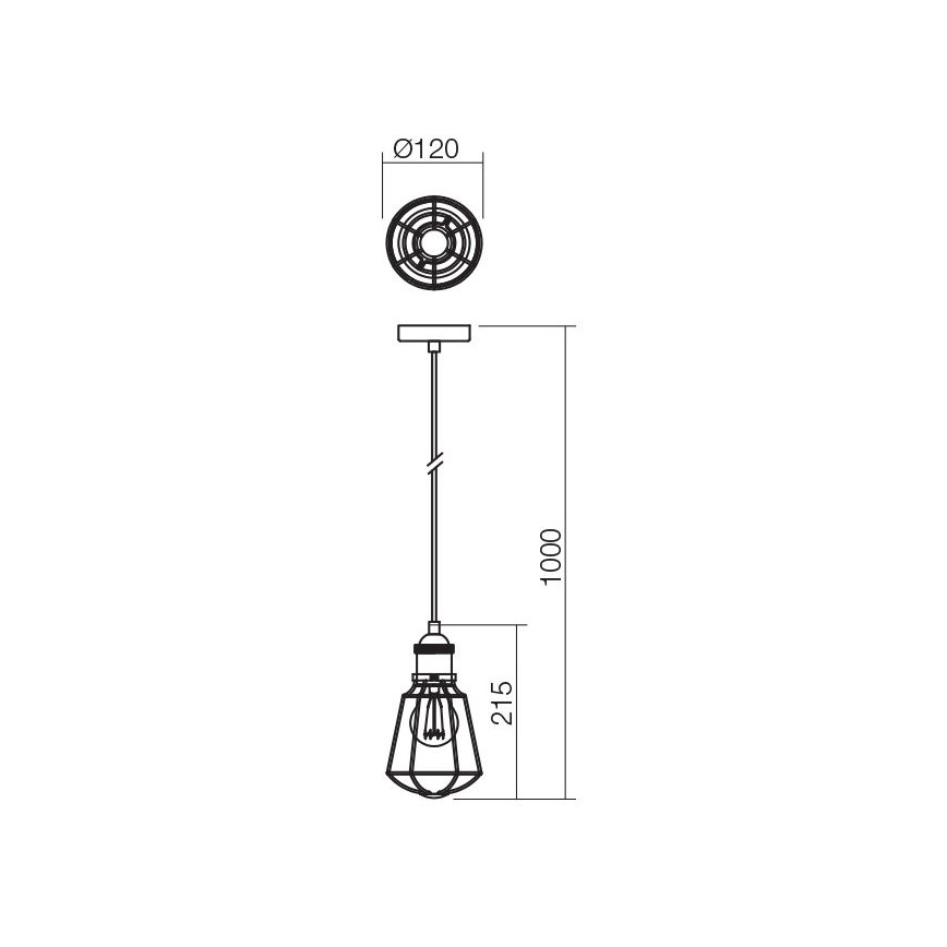 Redo 01-1301 - Lampadario a sospensione con filo THARU 1xE27/42W/230V