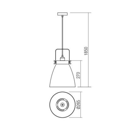 Redo 01-1311 - Lampadario a sospensione con filo ARNE 1xE27/42W/230V bianco