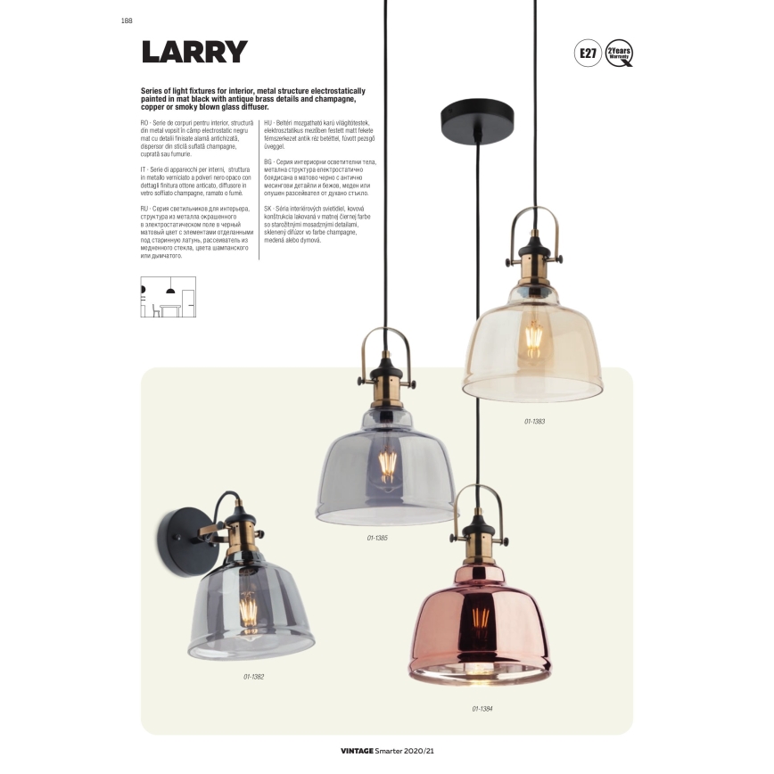 Redo 01-1381 - Applique LARRY 1xE27/42W/230V