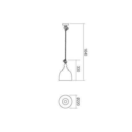 Redo 01-1399 - Lampadario a sospensione con filo KASHI 1xE27/42W/230V