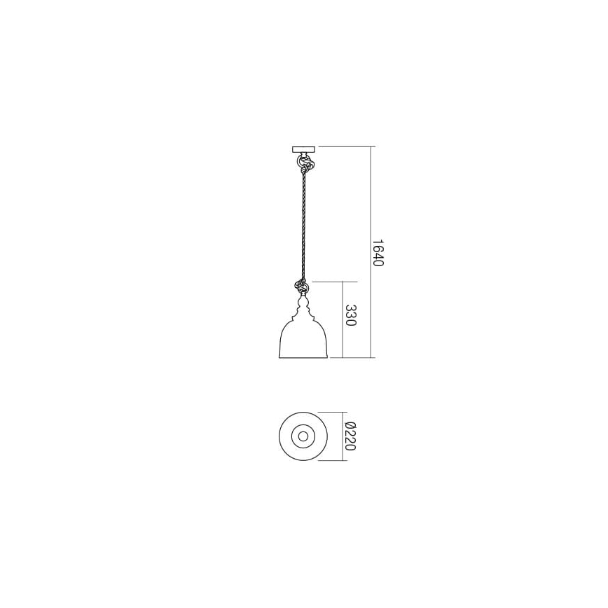 Redo 01-1399 - Lampadario a sospensione con filo KASHI 1xE27/42W/230V