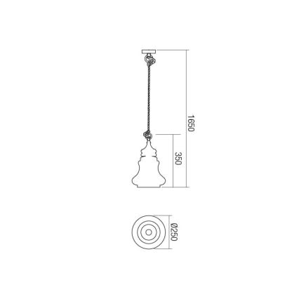 Redo 01-1401 - Lampadario a sospensione con filo KASHI 1xE27/42W/230V