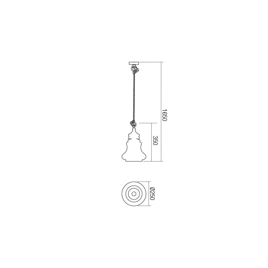 Redo 01-1401 - Lampadario a sospensione con filo KASHI 1xE27/42W/230V
