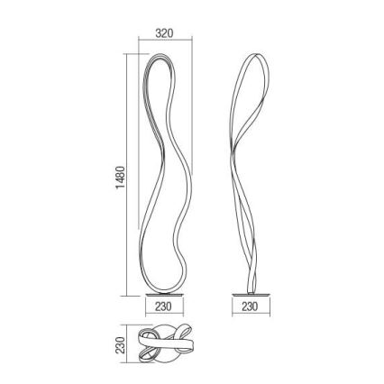 Redo 01-1417 - Lampada da terra LED dimmerabile NUBO LED/35W/230V bianca