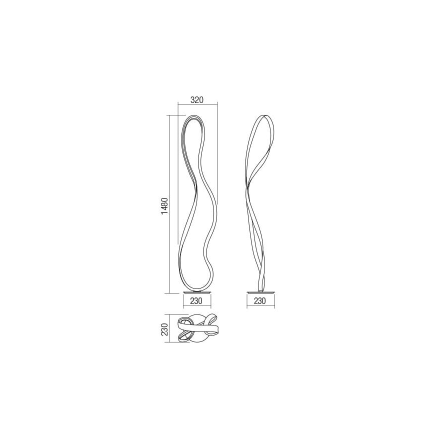 Redo 01-1417 - Lampada da terra dimmerabile LED NUBO 1xLED/35W/230V bianca