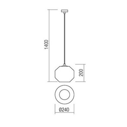 Redo 01-1420 - Lampadario a sospensione con filo WAKI 1xE27/42W/230V