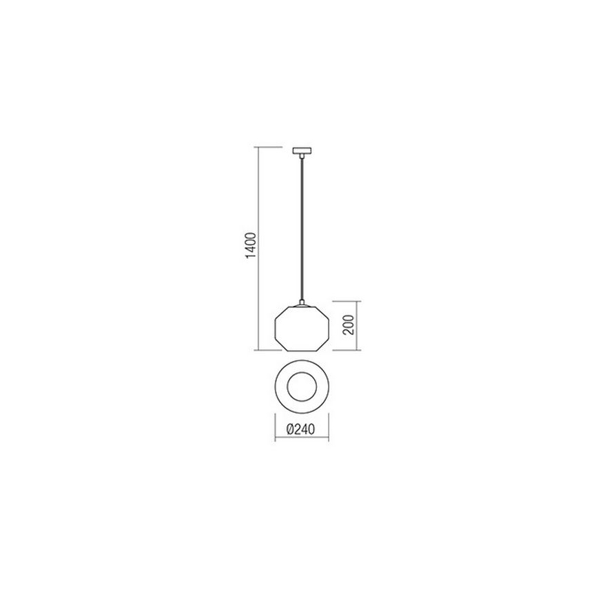 Redo 01-1420 - Lampadario a sospensione con filo WAKI 1xE27/42W/230V