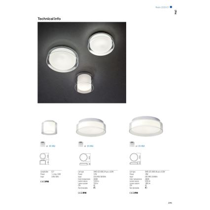 Redo 01-1453 - Plafoniera LED da bagno NAJI LED/12W/230V diametro 30 cm IP44