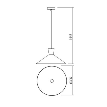 Redo 01-1460 - Lampadario a sospensione con filo KIMONO 1xE27/42W/230V diametro 39,5 cm oro