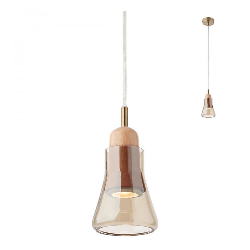 Redo 01-1518 - Lampadario a sospensione con filo UPPER 1xGU10/28W/230V ottone/beige