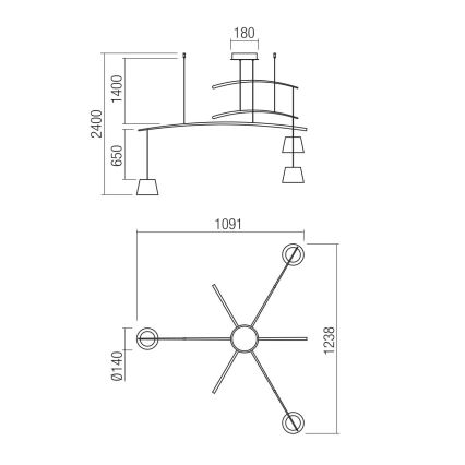 Redo 01-1524 - Lampadario LED a sospensione con filo LOLLI 3xLED/6W/230V bianco