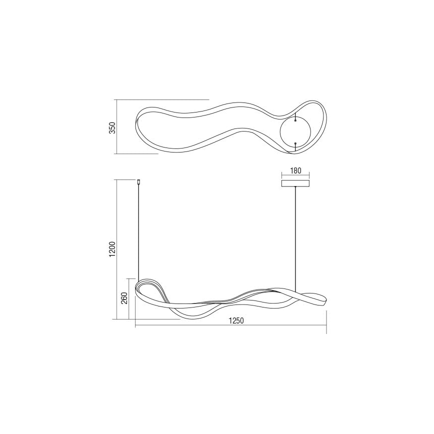 Redo 01-1531 - Lampadario LED a sospensione con filo NUBO LED/50W/230V