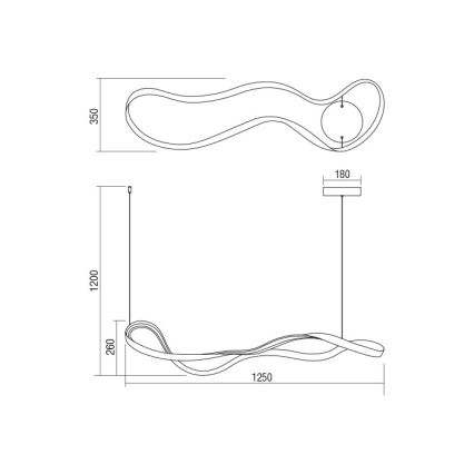 Redo 01-1531 - Lampadario LED su cavo NUBO LED/43W/230V bianco