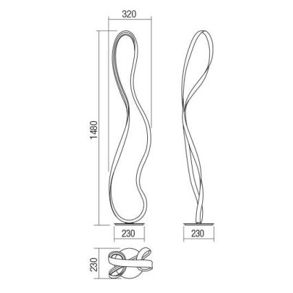 Redo 01-1532 - Lampada da terra dimmerabile a LED NUBO LED/34,5W/230V bianco
