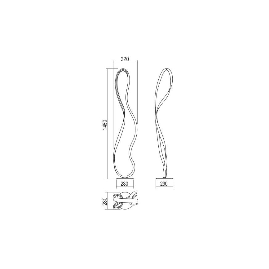 Redo 01-1532 - Lampada da terra dimmerabile a LED NUBO LED/34,5W/230V bianco