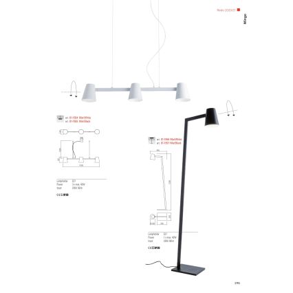 Redo 01-1557 - Lampada da terra MINGO 1xE27/42W/230V nera