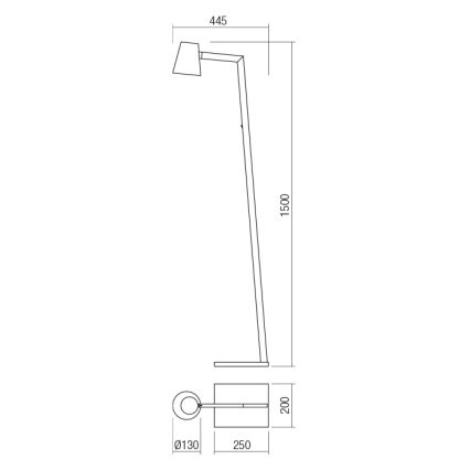 Redo 01-1557 - Lampada da terra MINGO 1xE27/42W/230V nera