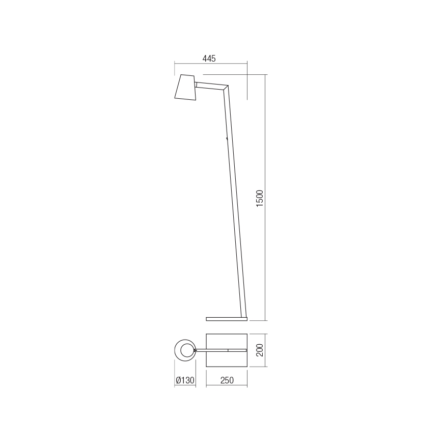 Redo 01-1557 - Lampada da terra MINGO 1xE27/42W/230V nera
