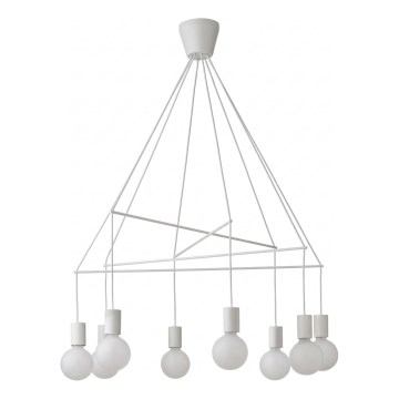 Redo 01-1564 - Lampadario a cavo MIKADO 8xE27/42W/230V pr. 82 cm bianco