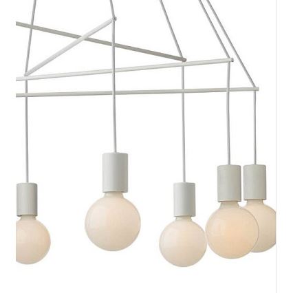 Redo 01-1564 - Lampadario a cavo MIKADO 8xE27/42W/230V pr. 82 cm bianco