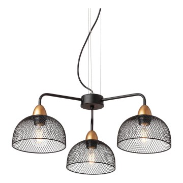 Redo 01-1573 - Lampadario a sospensione con cavo TAMIS 3xE27/42W/230V Ø 59 cm, nero