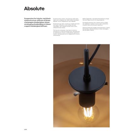 Redo 01-1618 - Lampadario a sospensione con filo ABSOLUTE 1xE27/42W/230V beige