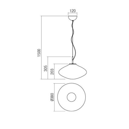 Redo 01-1618 - Lampadario a sospensione con filo ABSOLUTE 1xE27/42W/230V beige