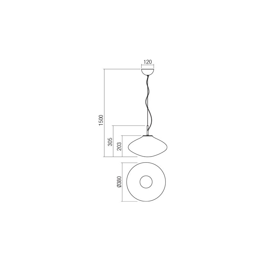 Redo 01-1620 - Lampadario a sospensione con filo ABSOLUTE 1xE27/42W/230V rame