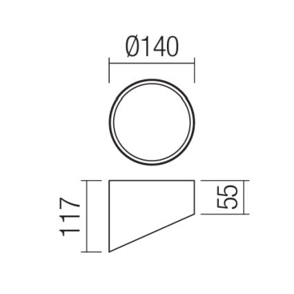 Redo 01-1630 - Faretto LED UTO LED/18W/230V Ø 14 cm nero