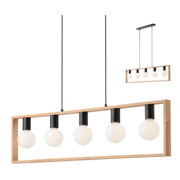 Redo 01-1666 - Lampadario a sospensione con filo TIMBER 5xE27/42W/230V